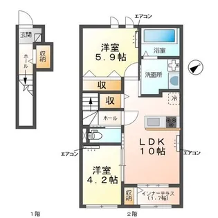 ルナ クレセンテ Luna Crescente【2階】の間取り
