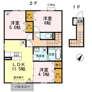 リサイア C棟【2階】の間取り