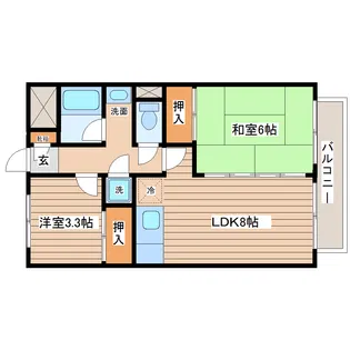 プライム台原【4階】の間取り