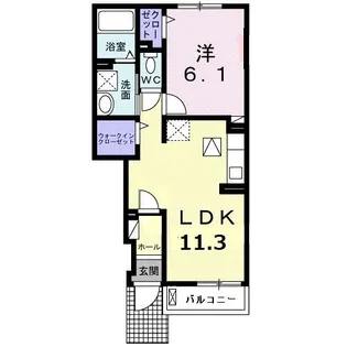 コンフォール大坂II【1階】の間取り