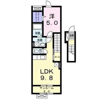 サン パティオB【2階】の間取り