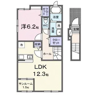 ラルゴミヤB【2階】の間取り