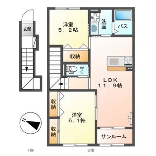 プロスパリティー【2階】の間取り