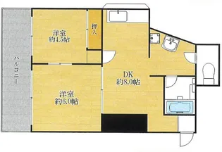 大阪府大阪市平野区西脇3【マンション】の間取り