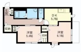 ドミール桜山【1階】の間取り