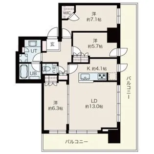 ライオンズタワー札幌【15階】の間取り