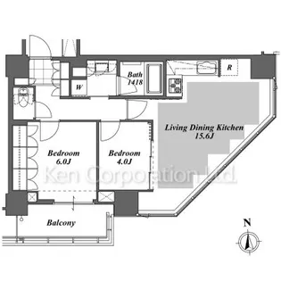Brillia ist Tower 勝どき【13階】の間取り