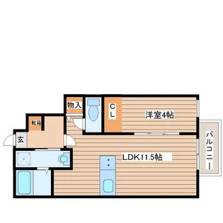 アステラス八乙女【1階】の間取り
