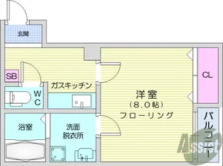 クレフラスト愛宕橋C【1階】の間取り