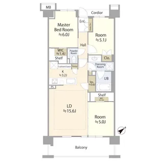 パークホームズ上板橋【3階】の間取り