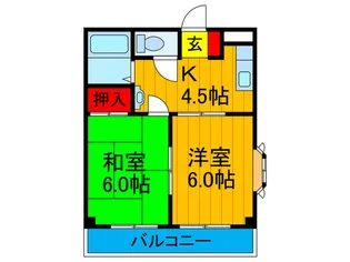 三熊ハイツ渚7号の間取り