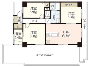 セジュールHARA【6階】の間取り