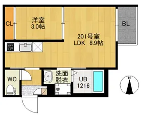 1LDKの間取り画像