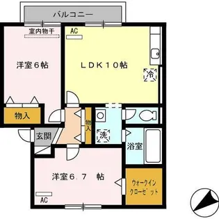 ヴィラ西福原 A棟【2階】の間取り