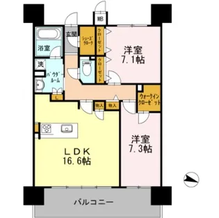 ロイヤルパークスERささしま EAST【17階】の間取り