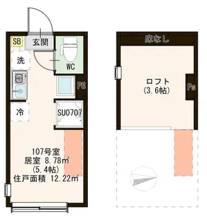 ハレテラス西綾瀬【1階】の間取り