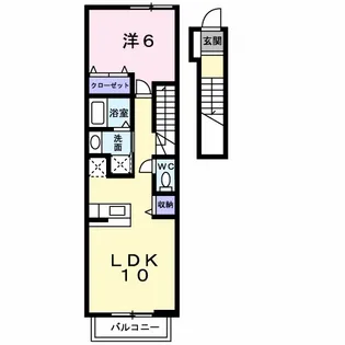 徳島県阿南市羽ノ浦町古庄野神ノ本【アパート】の間取り