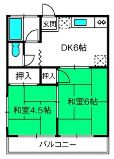 2DKの間取り画像