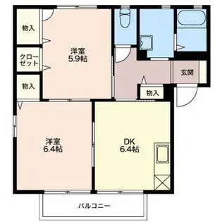 シャーメゾンランブル E【1階】の間取り