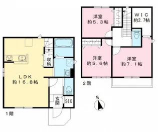千葉県市川市宮久保3【一戸建】の間取り