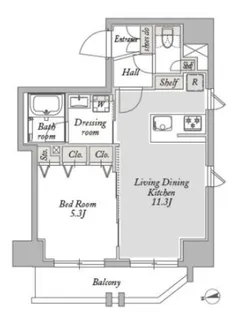 ジオエント御徒町【14階】の間取り