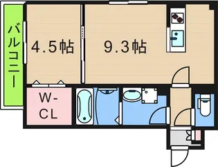 ソリティア鶴見橋【2階】の間取り