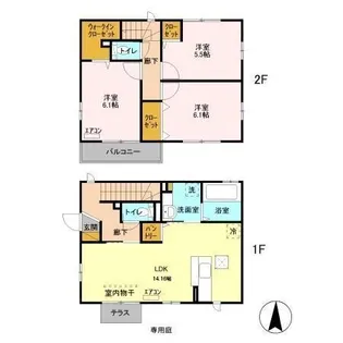 千葉県木更津市清見台3【一戸建】の間取り