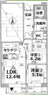 東京都品川区上大崎2【マンション】の間取り