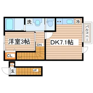 カームコート太子堂【2階】の間取り