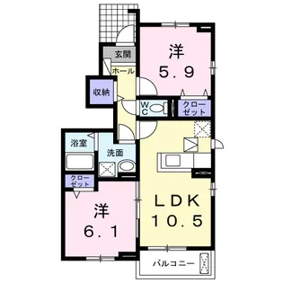 徳島県徳島市北島田町1【アパート】の間取り
