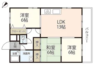 ソルマーレ山本【2階】の間取り
