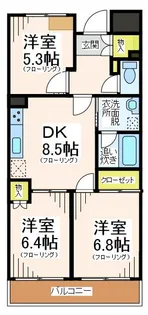 東京都世田谷区北烏山9【マンション】の間取り