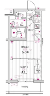 ガーラ・アヴェニュー調布【2階】の間取り