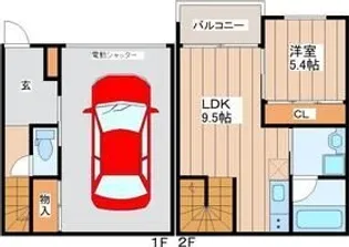 Garage Villa Shivers B【2階】の間取り