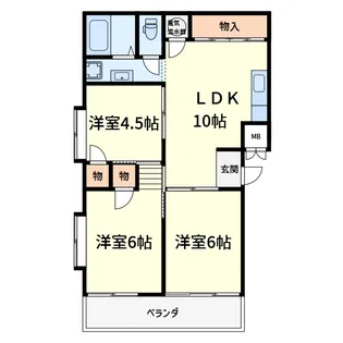 アテイン高槻石津A棟【3階】の間取り