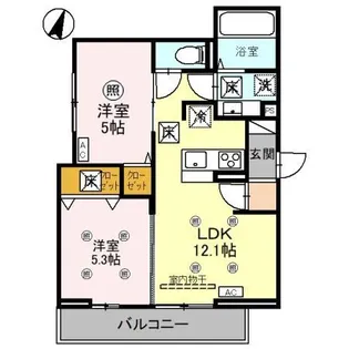 Noble Villa 針ヶ谷【1階】の間取り