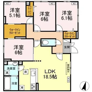 パルボヌール【1階】の間取り