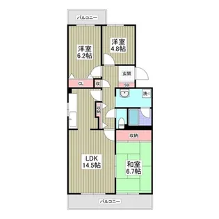 竜ケ崎ハイツB【3階】の間取り