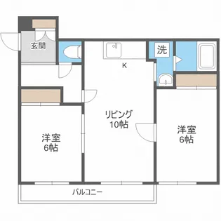 ベルメゾン南郷【2階】の間取り