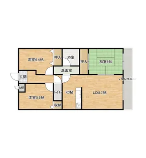 エルム摂津【1階】の間取り