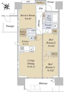 シティハウス巣鴨【8階】の間取り