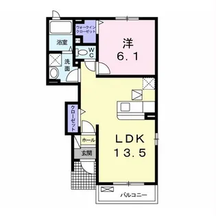 メゾンミルフィーユB【1階】の間取り
