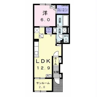 カーサ フェリシア【1階】の間取り