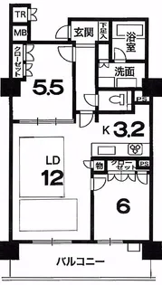 プラウドタワー大津【5階】の間取り