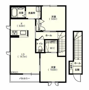 KブランシェD棟【2階】の間取り