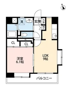 VINCENTE黒髪【5階】の間取り