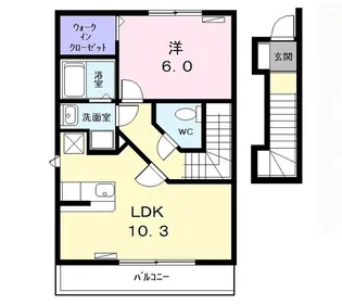 プラシードB【2階】の間取り