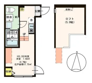 ハーモニーテラス梅島II【2階】の間取り