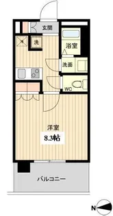 ラクアスレジデンス東新宿【8階】の間取り