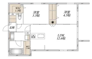 ルミエール西横浜【1階】の間取り